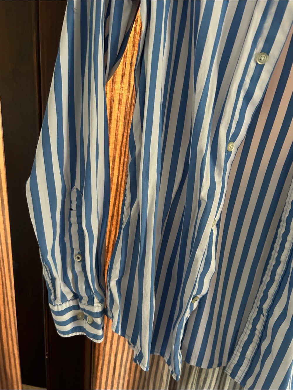 Banana Republic Blue and White Striped Dress Shirt - Picture 4 of 4